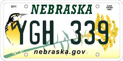 NE license plate YGH339