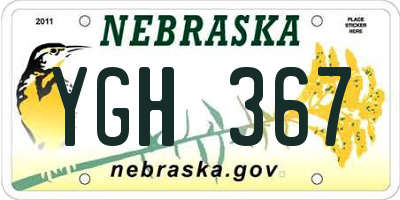 NE license plate YGH367
