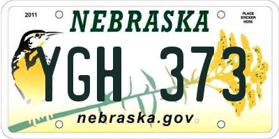 NE license plate YGH373