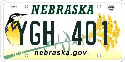 NE license plate YGH401