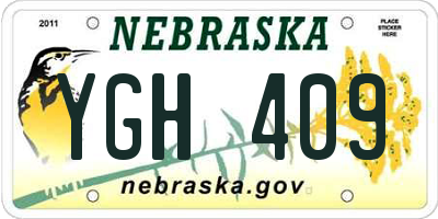 NE license plate YGH409