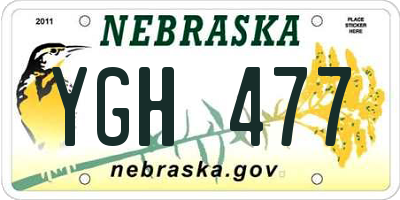 NE license plate YGH477