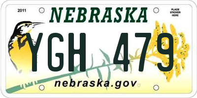 NE license plate YGH479