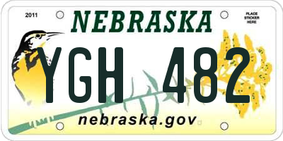 NE license plate YGH482