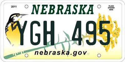NE license plate YGH495