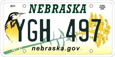 NE license plate YGH497