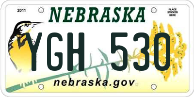 NE license plate YGH530