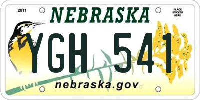 NE license plate YGH541