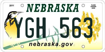 NE license plate YGH563