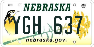 NE license plate YGH637
