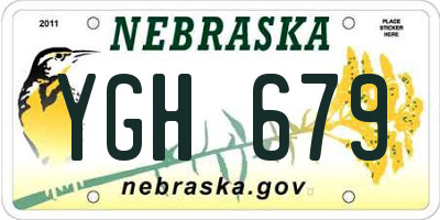 NE license plate YGH679