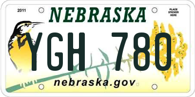 NE license plate YGH780