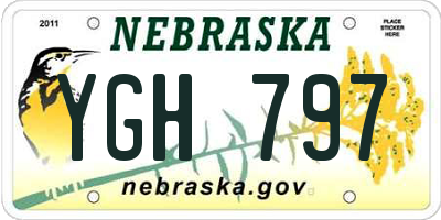 NE license plate YGH797