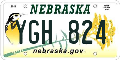 NE license plate YGH824
