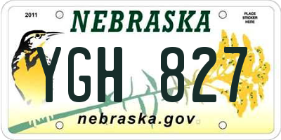 NE license plate YGH827