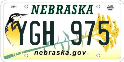 NE license plate YGH975