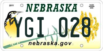 NE license plate YGI028