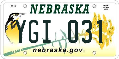 NE license plate YGI031