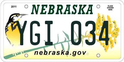 NE license plate YGI034