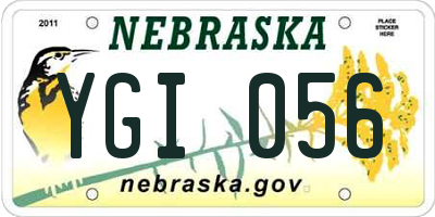 NE license plate YGI056