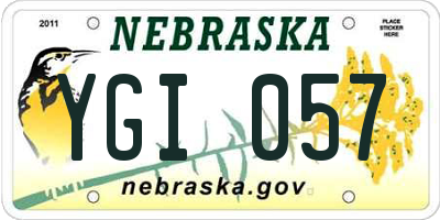 NE license plate YGI057