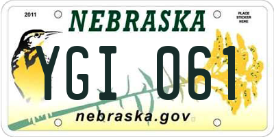 NE license plate YGI061