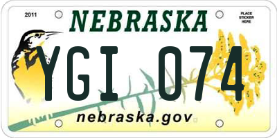 NE license plate YGI074