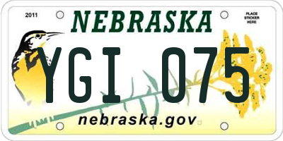 NE license plate YGI075
