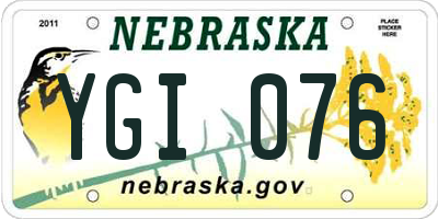NE license plate YGI076