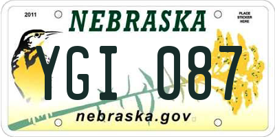 NE license plate YGI087