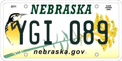 NE license plate YGI089