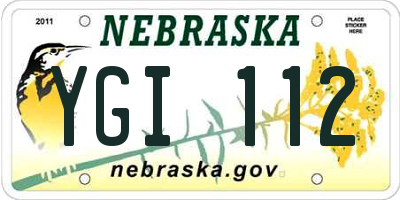 NE license plate YGI112