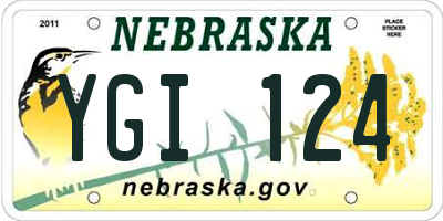 NE license plate YGI124