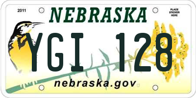 NE license plate YGI128