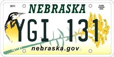 NE license plate YGI131