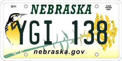 NE license plate YGI138