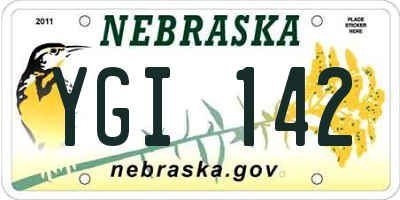 NE license plate YGI142