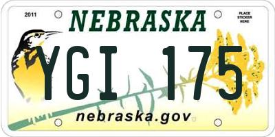 NE license plate YGI175