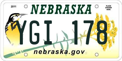 NE license plate YGI178
