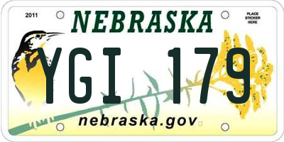 NE license plate YGI179