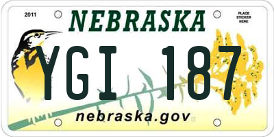NE license plate YGI187