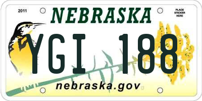 NE license plate YGI188
