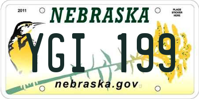 NE license plate YGI199