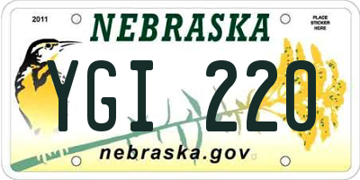 NE license plate YGI220