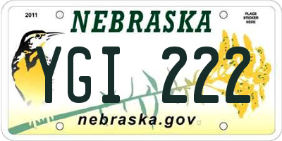 NE license plate YGI222