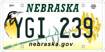 NE license plate YGI239