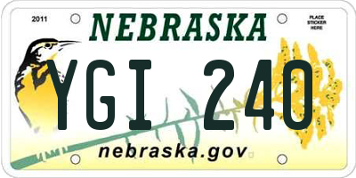 NE license plate YGI240