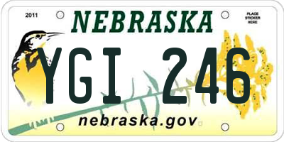 NE license plate YGI246