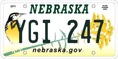 NE license plate YGI247
