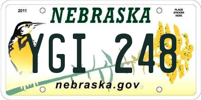 NE license plate YGI248